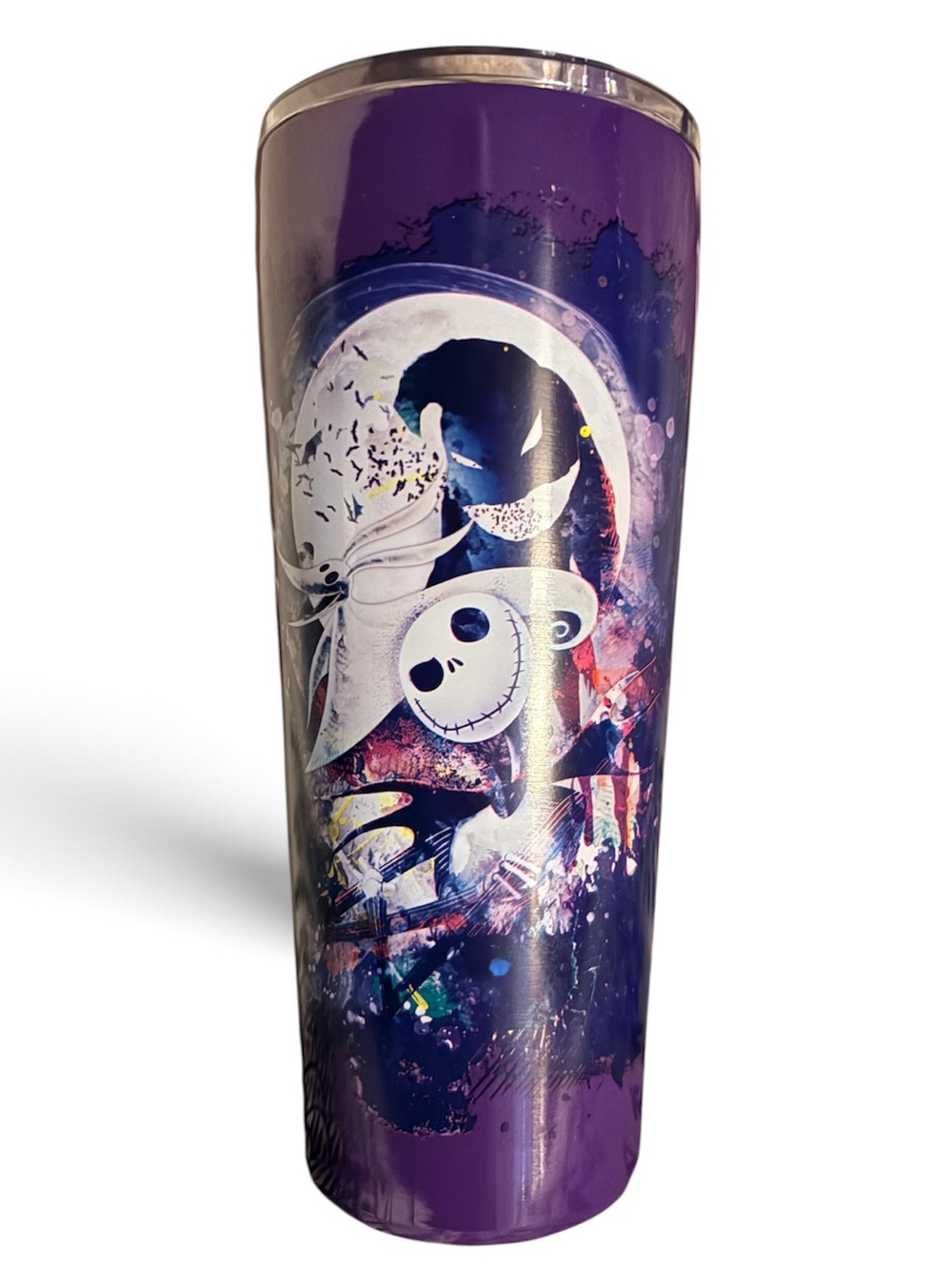 NWT Spencerβs Disney Nightmare Before Christmas Purple Jack Oogie Boogie Tumbler